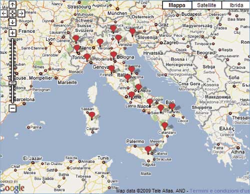 mappa nazionale di Mettiamoci la faccia