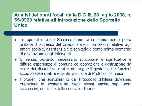 analisi dello Sportello unico